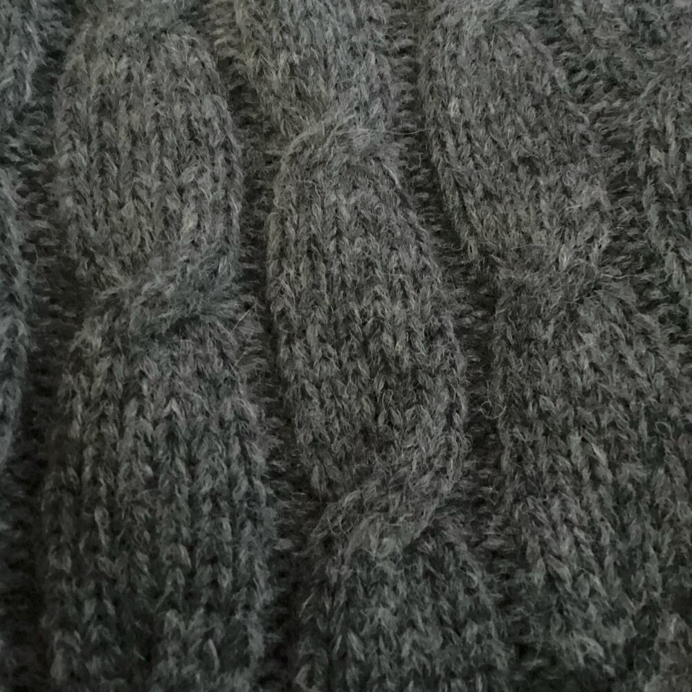 Jarbo Rinnova Charcoal Gray Soft Baby Alpaca Cableknit Tunic Sweater S $548 - Picture 10 of 10